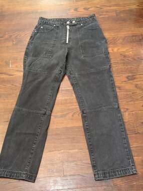 The Ragged Priest Straight Utility Jeans Size 30 Black Denim